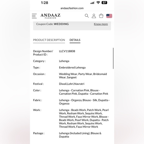 *PRE-SELL* Carnation Pink Patch Embroidered Organza Party Wear Lehenga - Picture 6 of 14